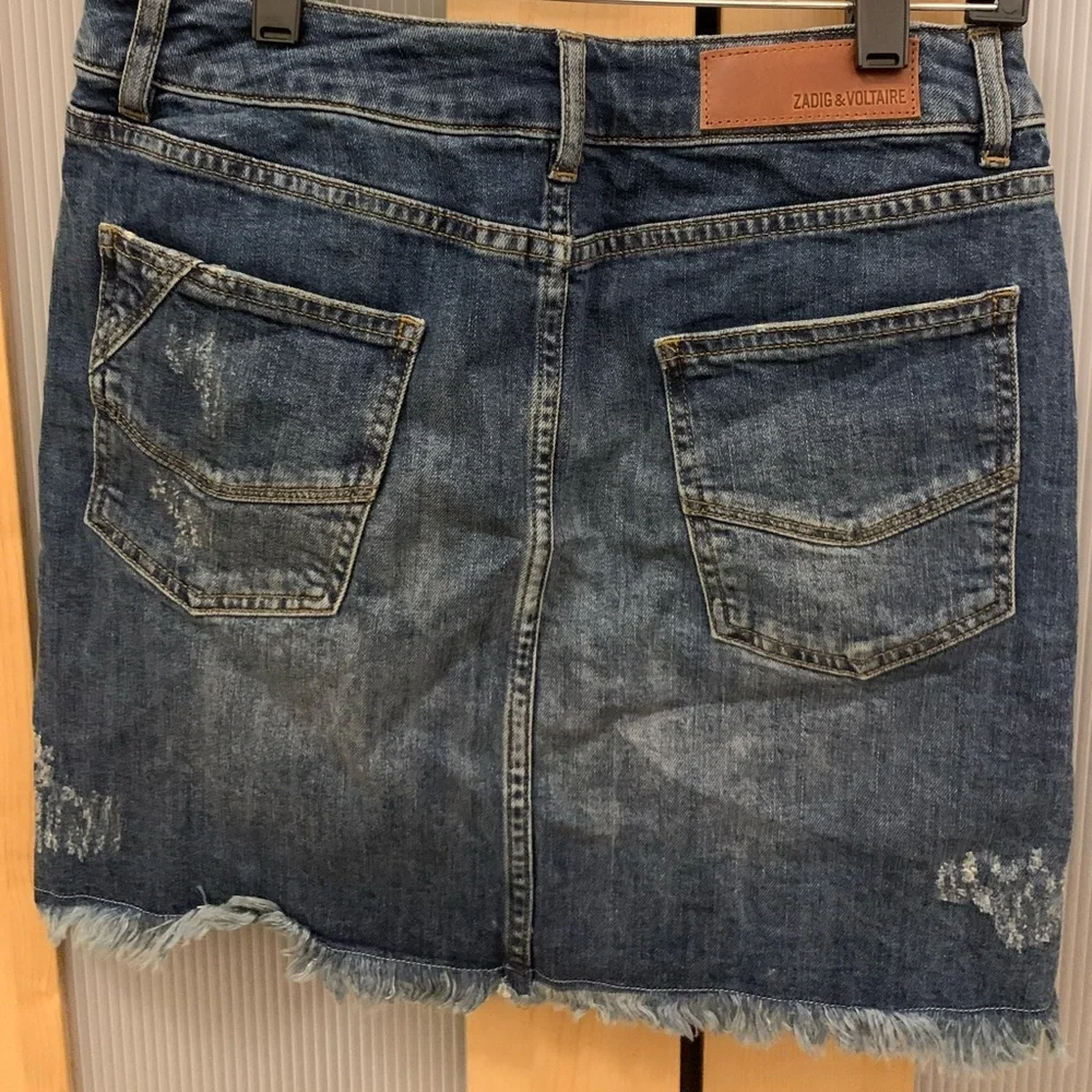 Zadig & Voltaire denim mini skirt in blue color Size Small - Picture 2 of 16